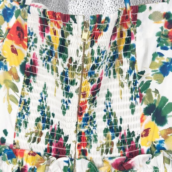 Cara Cara Claire Tiered Floral Pattern Dress in Ivory Bouquet - Picture 7 of 12